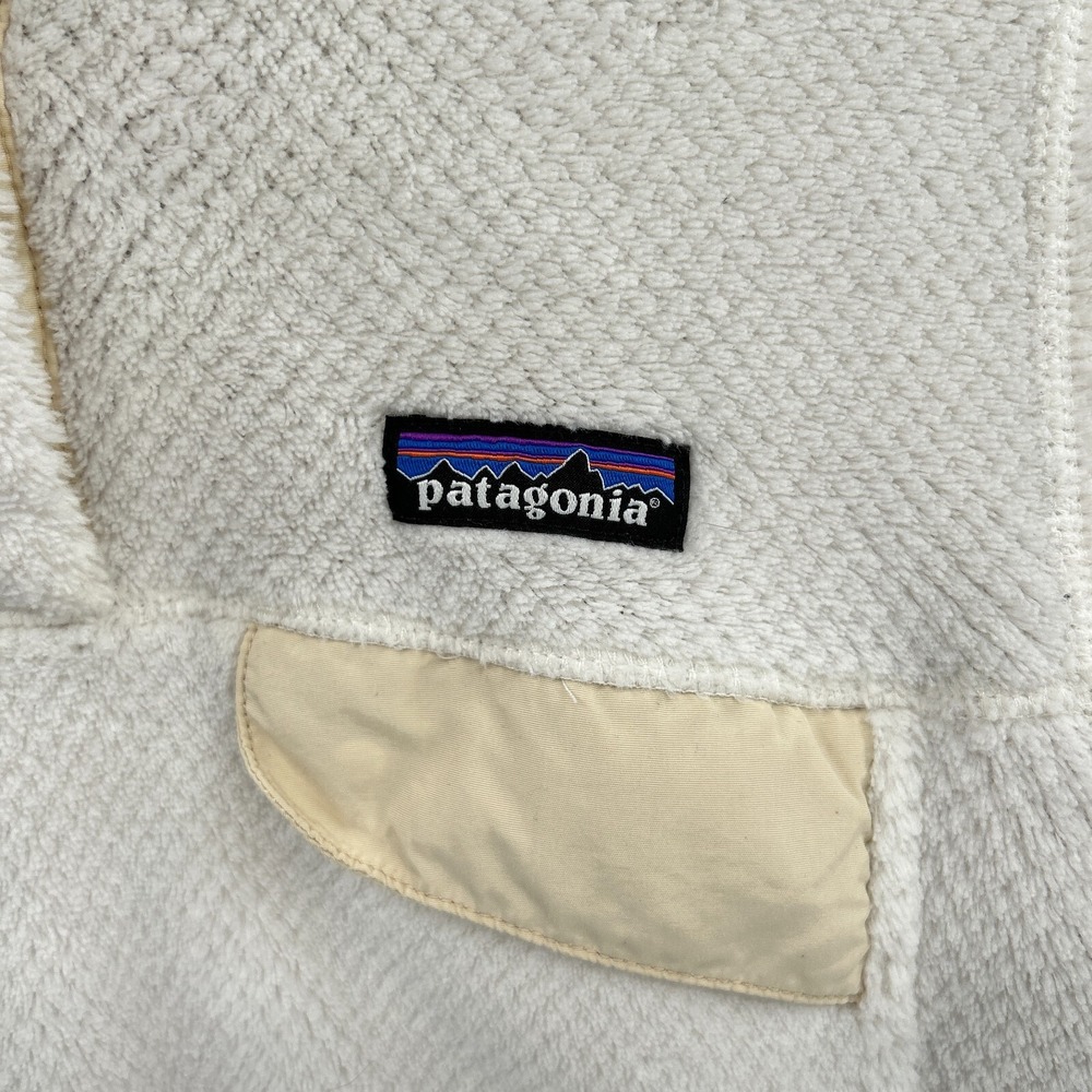 Patagonia Pullover Retool Snap-T Womens Small Polartec Pocket White Raw Linen - Picture 3 of 16